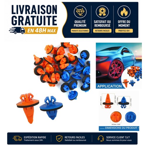 Clips garniture porte toyota - clips,