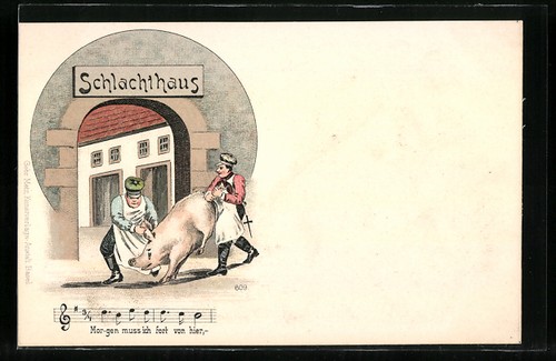 Boucher avec cochon à - boucher,
