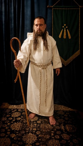 Druid white wool robe - wool,