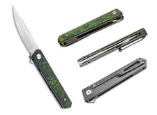 Boker : Couteau Plus Kwaiken Mini Noir + Vert 01 Bo 497- Lim Édition 500 Pcs