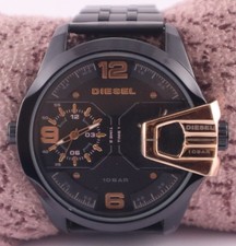 Luxury Diesel Men Dual Time Black Dial Steel Band Wristwatch "Keep Good Time"