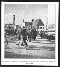 1935  --  EXPOSITIONS DE BRUXELLES VOITURE A AUTRUCHE POUR LES ENFANTS . 3Z936