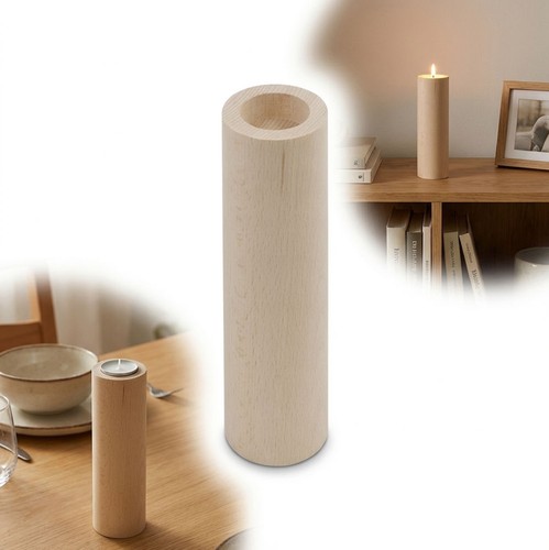 Bougeoir bois rond 20cm - , –
