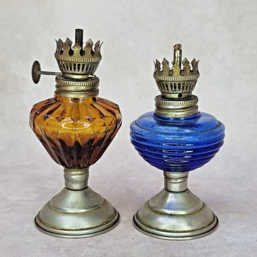 Paire lampes huile vintage - lampes,