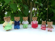 Vintage 6 Figures Sylvanian Families Les Petits Malins Family Bear