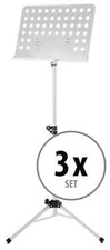 3x Pupitre Support Musique Partition Tripode Feuile Orchestre Ajustable Blanc