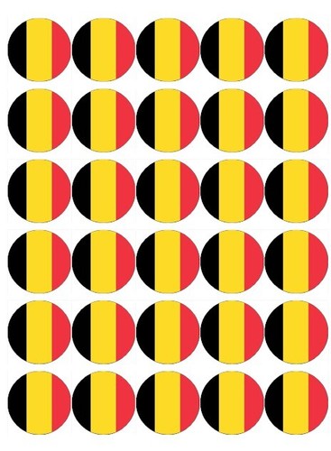30x belgique drapeaux cupcake - 30x,