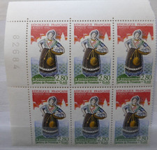 france.bloc de 6 numéroté du n°2979 la poissoniere.neuf