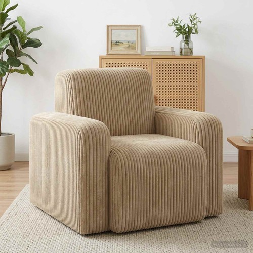 Fauteuil velours côtelé - , de