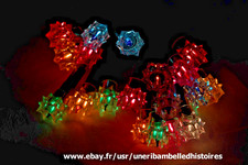 Ancienne guirlande électrique sapin noel 20 ampoules, diamants, clignotantes