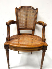 Fauteuil de bureau de style Louis XVI en hetre teinté