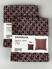 IKEA DAGGRUTA Square 20x20 Pillow Covers Red/Beige 503.957.84 Set of 2