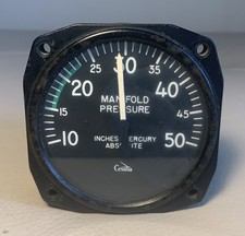Cessna Manifold Aircraft Pressure Gauge / Untested