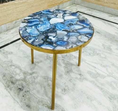 Bleu agate coin nappe - agate,