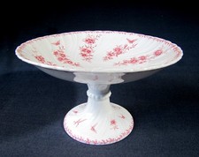 Sarreguemines Fine Porcelain Flowers and Butterflies Decor Compote Maker 1900