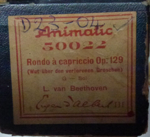 Hupfeld piano roll beethoven - piano,