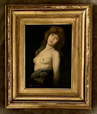 Antique French School Painting Early 20th Century Oil On Panel Signed