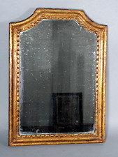 Mirror circa 1800 wood carved beads & original gilding 40x29 cm C221