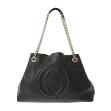 GUCCI Soho Interlocking Chain Tote Black/Noir 308982 tote bag 800000139235000