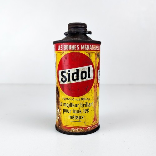 Bidon métal sidol vintage - bidon,