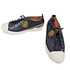 Versace Medusa Head Low-Top Sneakers Black Gold Made in Italy EUR 44 US 11