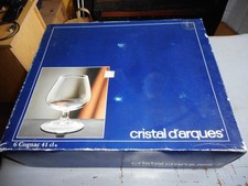 6  Verres a cognac  en Cristal d'Arques neufs -JG DURAND
