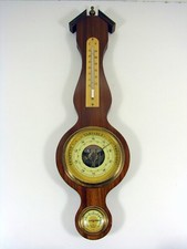 Vintage Wood and Brass Thermometer / Barometer / Hygrometer VGC