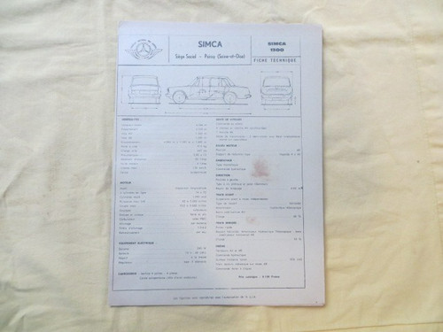 Simca 1300 document - simca,