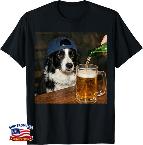 Border collie drinking beer - border,