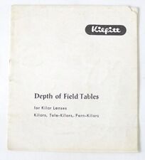 Rare Kilfitt Depth of Field Tables Kilar Lenses Kilars, Tele-Kilars, Fern-Kilars