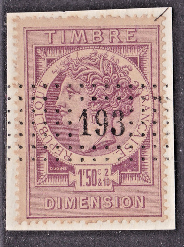 Timbre france fiscal dimension - timbre,