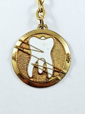 KEYCHAIN - Nice! - DENTIST TOOTH ENAMELLED METAL - KOFFLER nominative - 1960s -