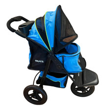 Gen7Pets G7 Pet Stroller Trailblazer Blue Large  Up to 75 lbs & 2 Pets Foldable