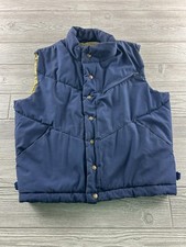 Vintage Cannondale Vest Navy Blue Men's Size Medium Zip Snap Puffer Vest Puffy
