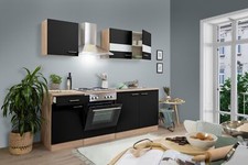 Cuisine équipée kitchenette Chêne Noir Merle 210 CM respekta