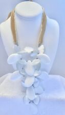 Vintage Appartement A Louer White And Gray Stone Velvet Tie Necklace Large