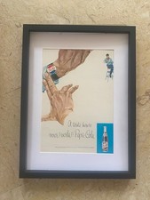 ◕ Cadre Publicité Vintage Sous Verre ◕  PEPSI-COLA ◕ 40 X 30 cm ◕ Années 1960 ◕