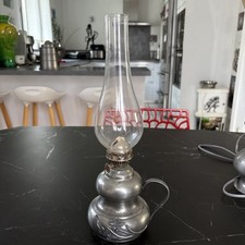 ANCIENNE LAMPE A PÉTROLE EN ETAIN DU DAUPHINOIS