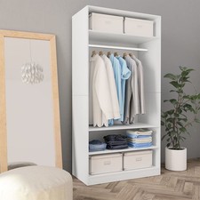 Garde-robe Armoire de Rangement Organisateur Blanc Bois d’Ingénierie vidaXL