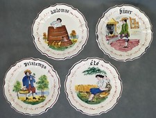 4 assiettes des 4 saisons,  céramique d'Italie BASSANO. Peint à la main. Non ali