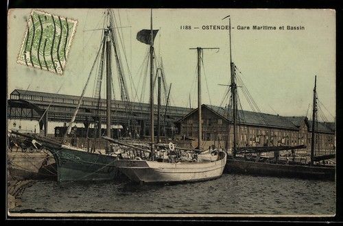 Cpa ostende gare maritime - cpa, ostende,