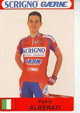 CYCLISME carte cycliste PAOLO ALBERATI  équipe SCRIGNO GAERNE 1997