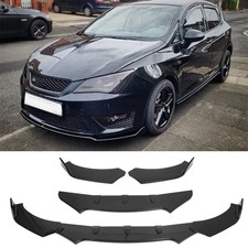 For Seat Ibiza Cupra Gloss Black Front Bumper Lip Chin Splitter Spoiler Body Kit