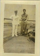 ANTIQUE PHOTO - VINTAGE SNAPSHOT - BOAT CITY OF ORAN WALKWAY - BOAT