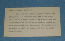 1967 NASA Fact Card ESSA-5 Tiros Operational System TOS-C Satellite