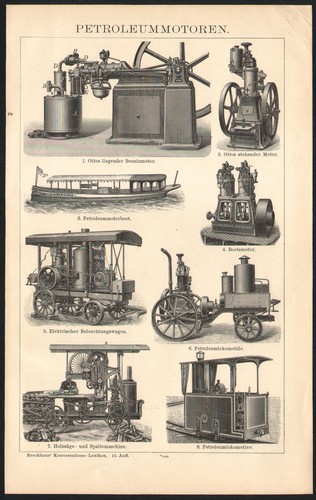1897 gravure originale moteurs - 1897,