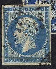 REF A74-258 N°:14A  VARIETE le beau et rare  tirage de 1855  du bleu turquin
