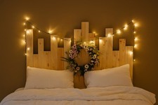 Tête De Lit 140cm, Bois Palette Brut Poncé Sur Toute La Face Avant.