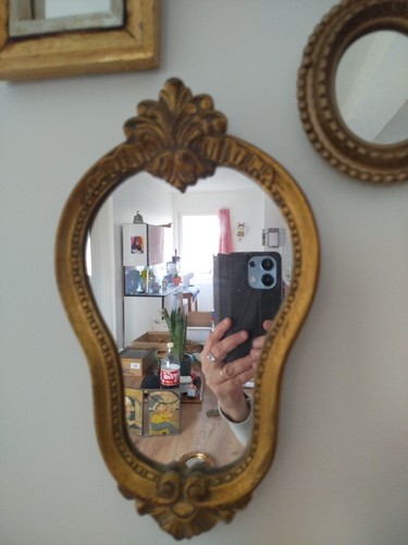 Miroir doré feuille d - la, or