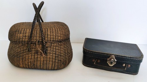Panier osier valise - +, vintage